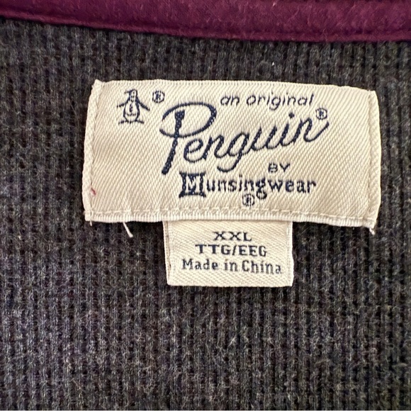 Original Penguin Men’s Henley Shirt - Burgundy Maroon XXL - Picture 7 of 8